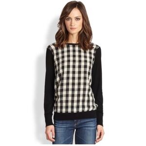 Equipment Roland Buffalo plaid silk & wool sweater